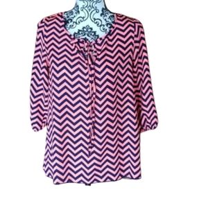 Rue21 Neon Chevron Print Blouse Size Small
